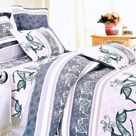 Blancho Bedding - [Purple Deer Totem] 100% Cotton 5PC Comforter Set (Queen Size)