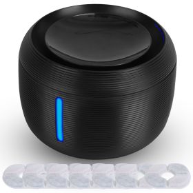 2.5L 84.54OZ Pet Water Fountain Smart Pet Drinking Fountain with LED Light 7 Pack Replaceable Filters Water Level Quiet Pump Dry-Run Protection C (Color: BLACK)