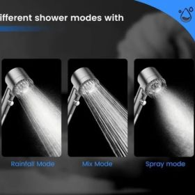 Shower head, high pressure flow multiple modes, 5 layers filter, hard water power rinse, with switch, suitable for pet bathing, vertical shower (Color: Normal 9-piece set with 5 filters)